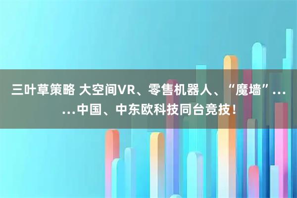 三叶草策略 大空间VR、零售机器人、“魔墙”……中国、中东欧科技同台竞技！