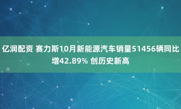亿润配资 赛力斯10月新能源汽车销量51456辆同比增42.89% 创历史新高