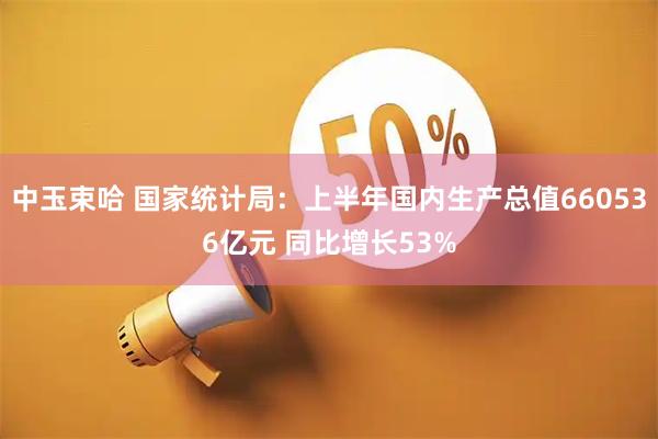 中玉束哈 国家统计局：上半年国内生产总值660536亿元 同比增长53%